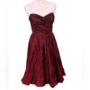 Metaphor burgundy strapless cocktail dress size 6